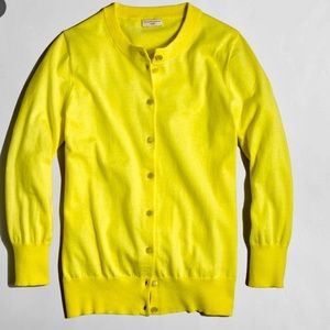 J Crew Clare cardigan in bright yellow